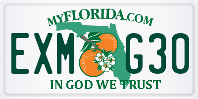 FL license plate EXMG30