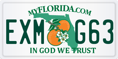 FL license plate EXMG63