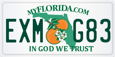FL license plate EXMG83
