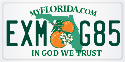 FL license plate EXMG85