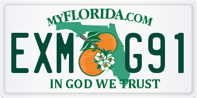 FL license plate EXMG91