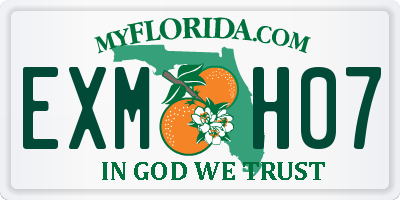 FL license plate EXMH07