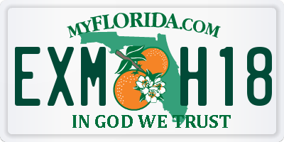 FL license plate EXMH18