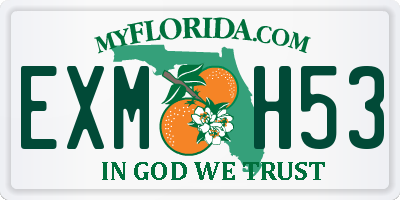 FL license plate EXMH53