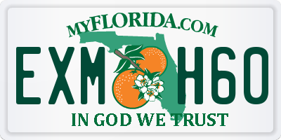 FL license plate EXMH60
