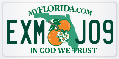 FL license plate EXMJ09