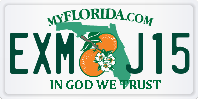 FL license plate EXMJ15