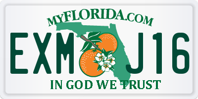 FL license plate EXMJ16