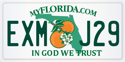 FL license plate EXMJ29