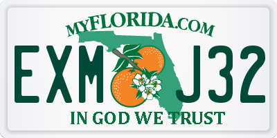 FL license plate EXMJ32