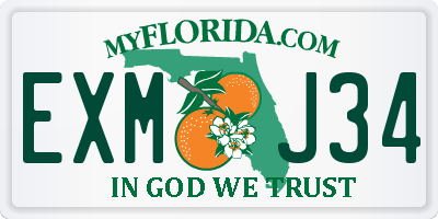 FL license plate EXMJ34