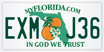 FL license plate EXMJ36