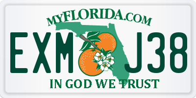 FL license plate EXMJ38