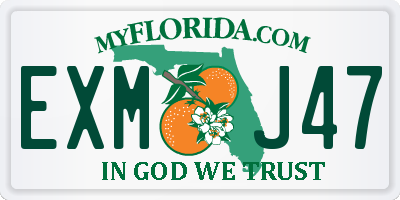 FL license plate EXMJ47
