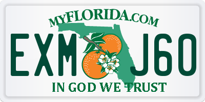 FL license plate EXMJ60