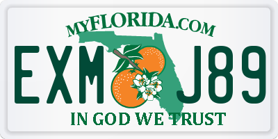 FL license plate EXMJ89