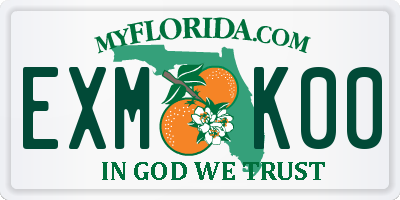 FL license plate EXMK00