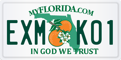 FL license plate EXMK01