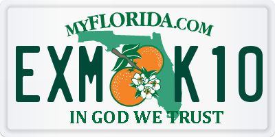 FL license plate EXMK10