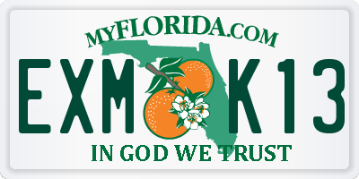 FL license plate EXMK13