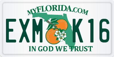 FL license plate EXMK16