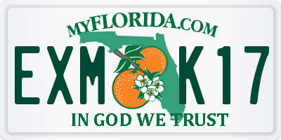 FL license plate EXMK17