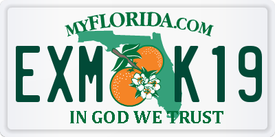 FL license plate EXMK19