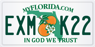 FL license plate EXMK22