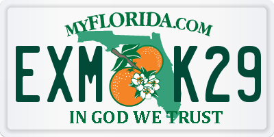 FL license plate EXMK29