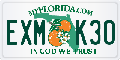FL license plate EXMK30