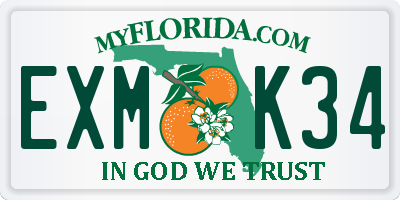 FL license plate EXMK34