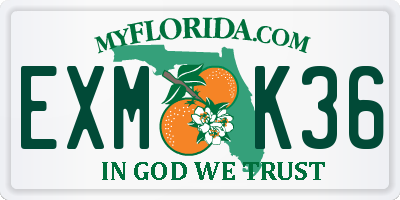 FL license plate EXMK36