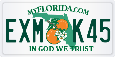 FL license plate EXMK45