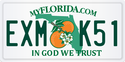 FL license plate EXMK51