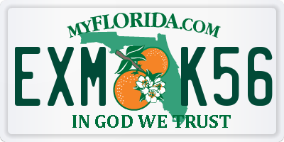 FL license plate EXMK56