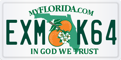 FL license plate EXMK64