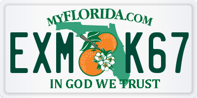 FL license plate EXMK67
