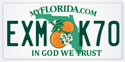FL license plate EXMK70