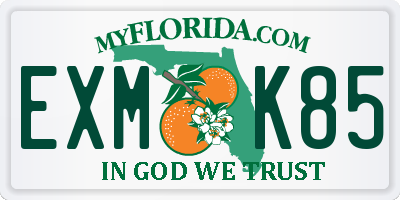 FL license plate EXMK85