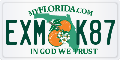 FL license plate EXMK87