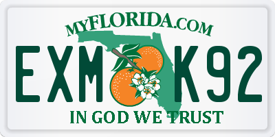 FL license plate EXMK92