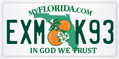 FL license plate EXMK93