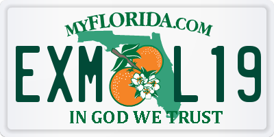 FL license plate EXML19