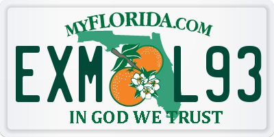 FL license plate EXML93