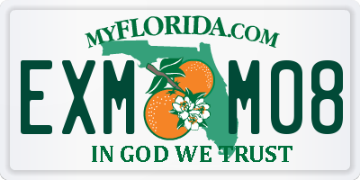 FL license plate EXMM08