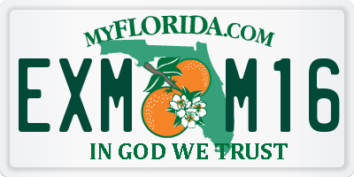 FL license plate EXMM16