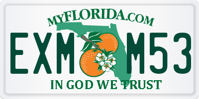 FL license plate EXMM53