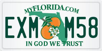 FL license plate EXMM58