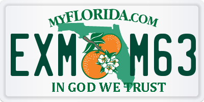 FL license plate EXMM63