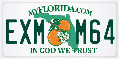 FL license plate EXMM64